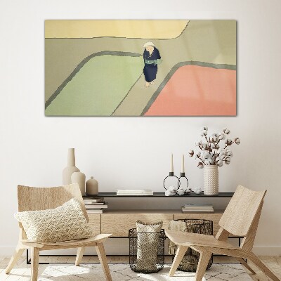 Tableau en verre Une promenade à travers l'intersection colorée