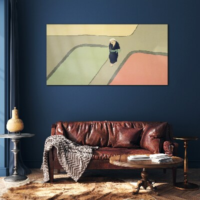 Tableau en verre Une promenade à travers l'intersection colorée