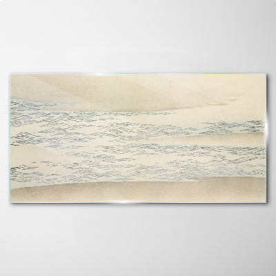 Tableau imprimé sur verre Vagues sur un fond calme