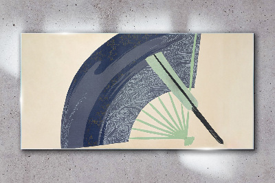 Tableau sur verre Vague et éventail