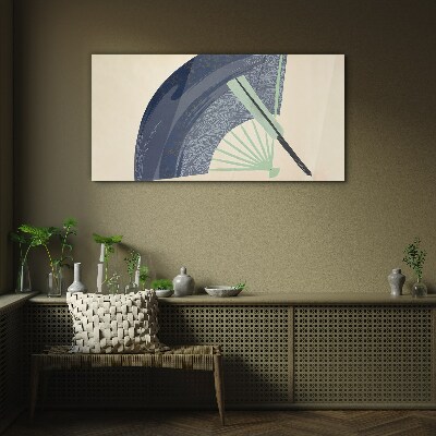 Tableau sur verre Vague et éventail