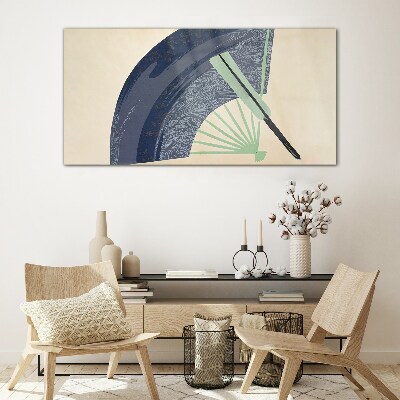 Tableau sur verre Vague et éventail