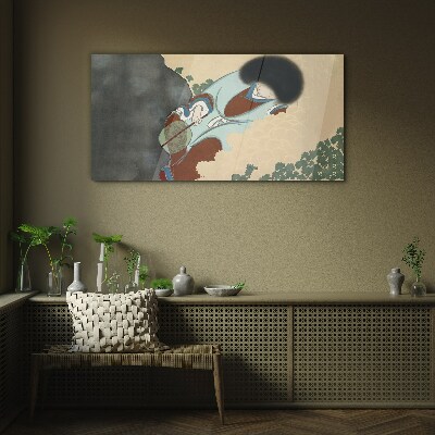 Tableau photo sur verre Une promenade hivernale dans un style traditionnel