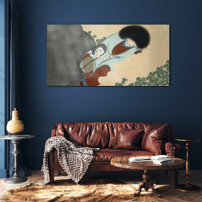 Tableau photo sur verre Une promenade hivernale dans un style traditionnel