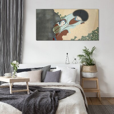 Tableau photo sur verre Une promenade hivernale dans un style traditionnel