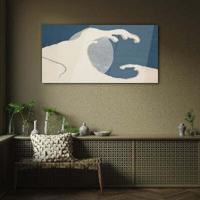 Tableau en verre Une vague au clair de lune