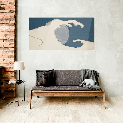 Tableau en verre Une vague au clair de lune