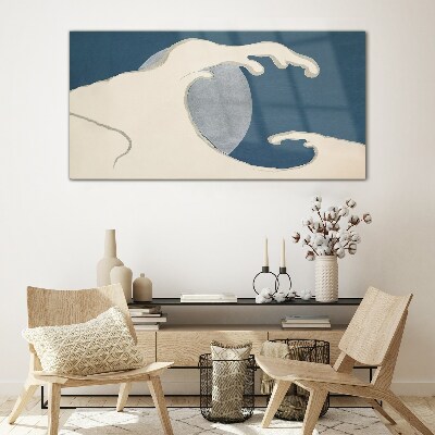 Tableau en verre Une vague au clair de lune