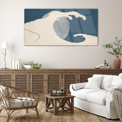 Tableau en verre Une vague au clair de lune