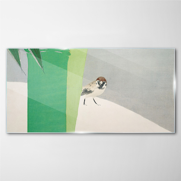 Tableau sur verre Un ami ailé dans le vert