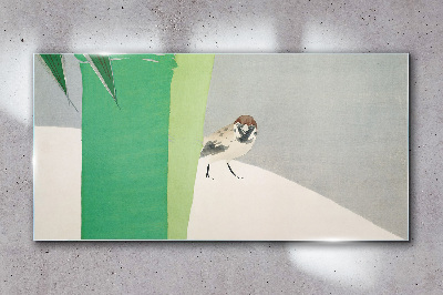 Tableau sur verre Un ami ailé dans le vert