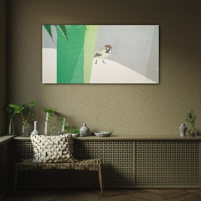 Tableau sur verre Un ami ailé dans le vert