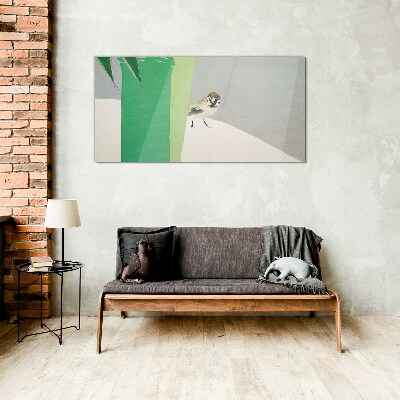 Tableau sur verre Un ami ailé dans le vert