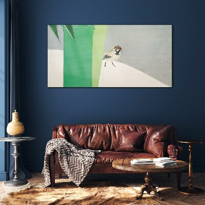 Tableau sur verre Un ami ailé dans le vert