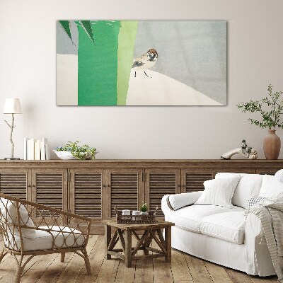 Tableau sur verre Un ami ailé dans le vert