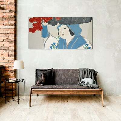 Tableau verre imprimé La joie parmi les feuilles d'automne