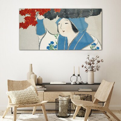 Tableau verre imprimé La joie parmi les feuilles d'automne