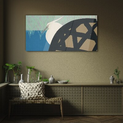 Tableau sur verre Un oiseau dans le paysage