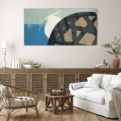 Tableau sur verre Un oiseau dans le paysage