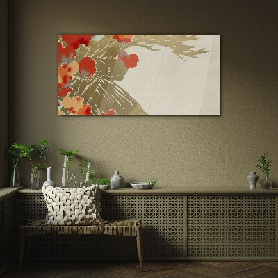 Tableau en verre Motif floral aux tons chauds