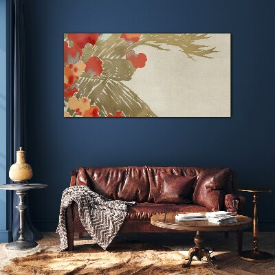 Tableau en verre Motif floral aux tons chauds