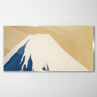 Tableau imprimé sur verre Une montagne dans la chaleur bleue