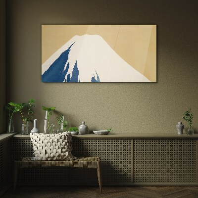 Tableau imprimé sur verre Une montagne dans la chaleur bleue