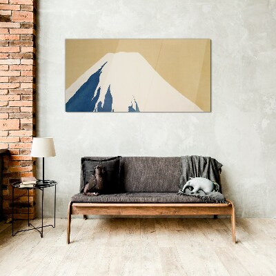 Tableau imprimé sur verre Une montagne dans la chaleur bleue