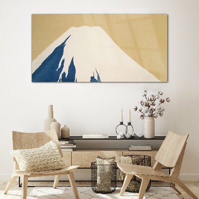 Tableau imprimé sur verre Une montagne dans la chaleur bleue