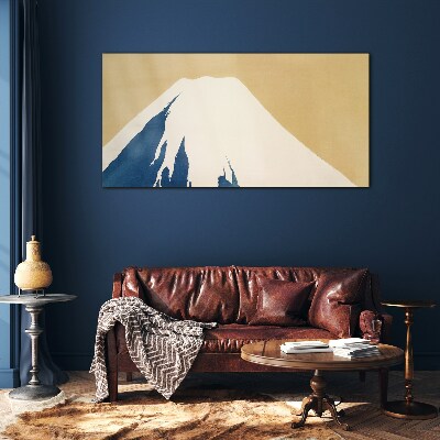 Tableau imprimé sur verre Une montagne dans la chaleur bleue