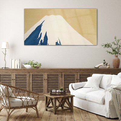 Tableau imprimé sur verre Une montagne dans la chaleur bleue