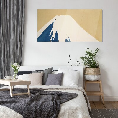 Tableau imprimé sur verre Une montagne dans la chaleur bleue