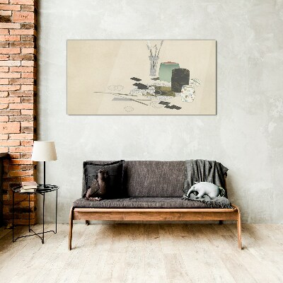 Tableau en verre Une composition minimaliste avec de la céramique