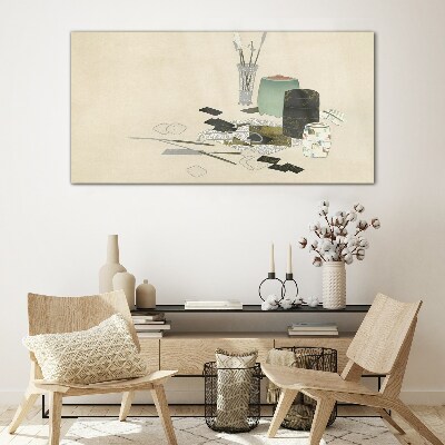 Tableau en verre Une composition minimaliste avec de la céramique