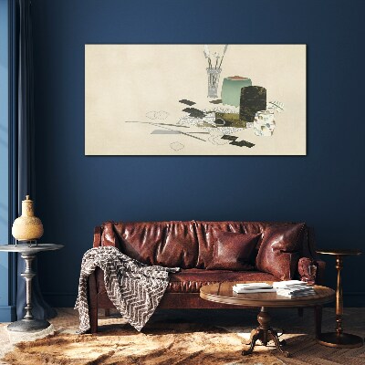 Tableau en verre Une composition minimaliste avec de la céramique