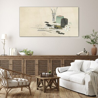 Tableau en verre Une composition minimaliste avec de la céramique