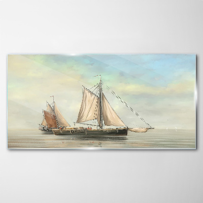 Tableau imprimé sur verre Une matinée tranquille sur l'eau
