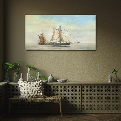 Tableau imprimé sur verre Une matinée tranquille sur l'eau