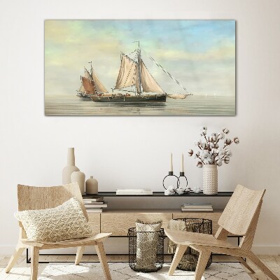 Tableau imprimé sur verre Une matinée tranquille sur l'eau