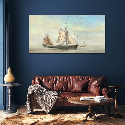 Tableau imprimé sur verre Une matinée tranquille sur l'eau