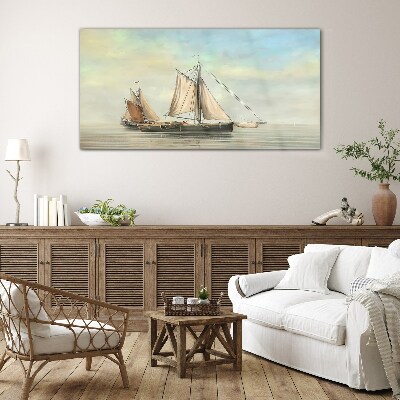 Tableau imprimé sur verre Une matinée tranquille sur l'eau