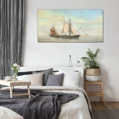 Tableau imprimé sur verre Une matinée tranquille sur l'eau