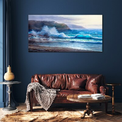 Tableau en verre Vagues calmes de l'océan