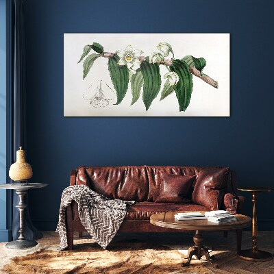 Tableau verre imprimé Composition florale avec des feuilles