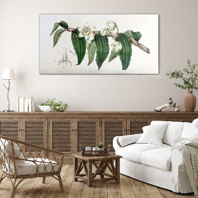 Tableau verre imprimé Composition florale avec des feuilles