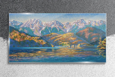 Tableau photo sur verre Paysage de montagne aux couleurs estivales