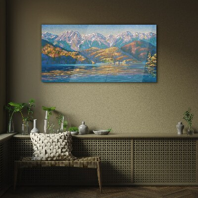 Tableau photo sur verre Paysage de montagne aux couleurs estivales
