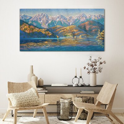 Tableau photo sur verre Paysage de montagne aux couleurs estivales