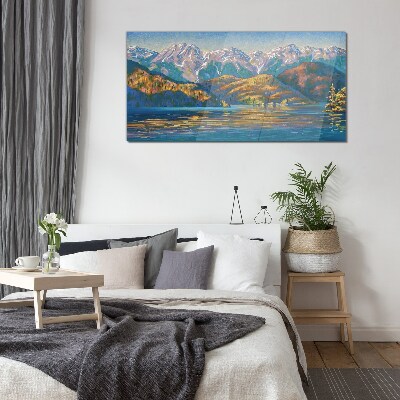 Tableau photo sur verre Paysage de montagne aux couleurs estivales