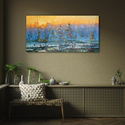 Tableau photo sur verre Matins dorés dans la forêt